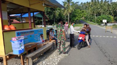 Satgas Yonarmed 9 Intens Sosialiasi Penggunaan Masker Ke Masyarakat