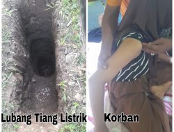 Lubang Proyek Tiang Listrik PLN Bacan Nyaris Memakan Korban