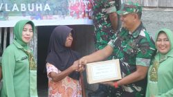 Sambut HUT ke-81 TNI, Kodim 1509/Labuha Gelar Anjangsana dan Bagikan Sembako kepada Warga Kurang Mampu